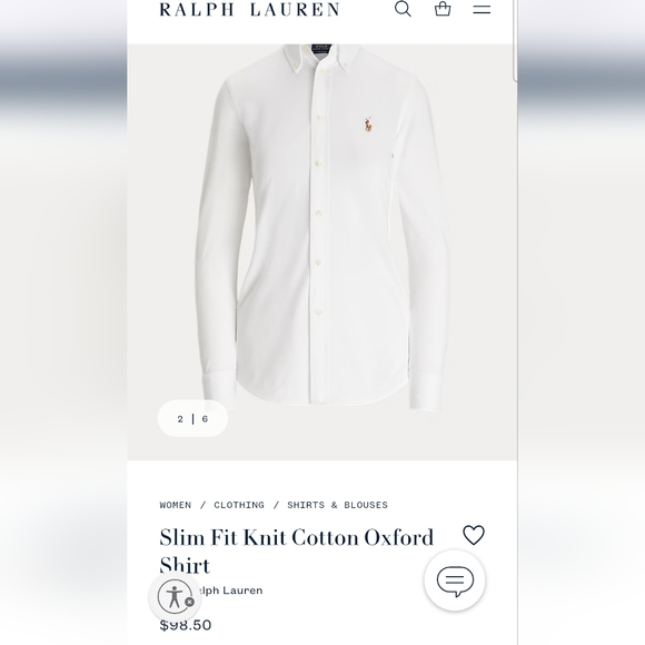 NWT Polo by Ralph Lauren White Oxford Shirt - Picture 2 of 2